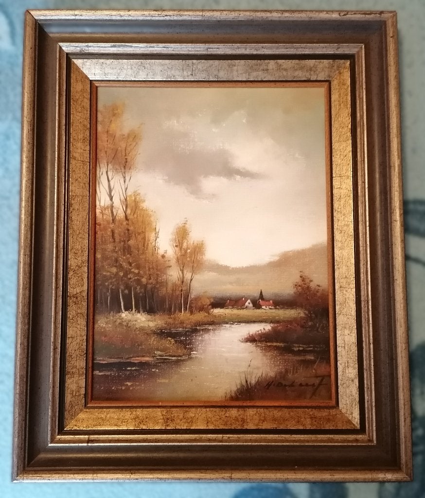 Schilderij in houten lijst 55x47 cm, Ophalen