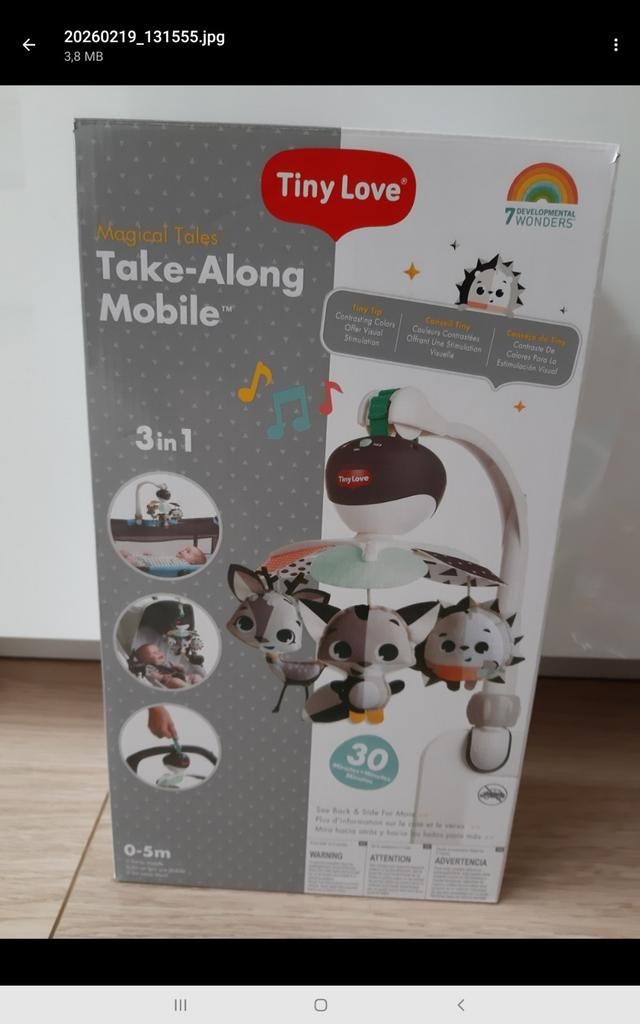 Muziekmobiel Tinylove 3 in 1, Kinderen en Baby's, Speelgoed | Babyspeelgoed, Ophalen, Zo goed als nieuw, Met geluid