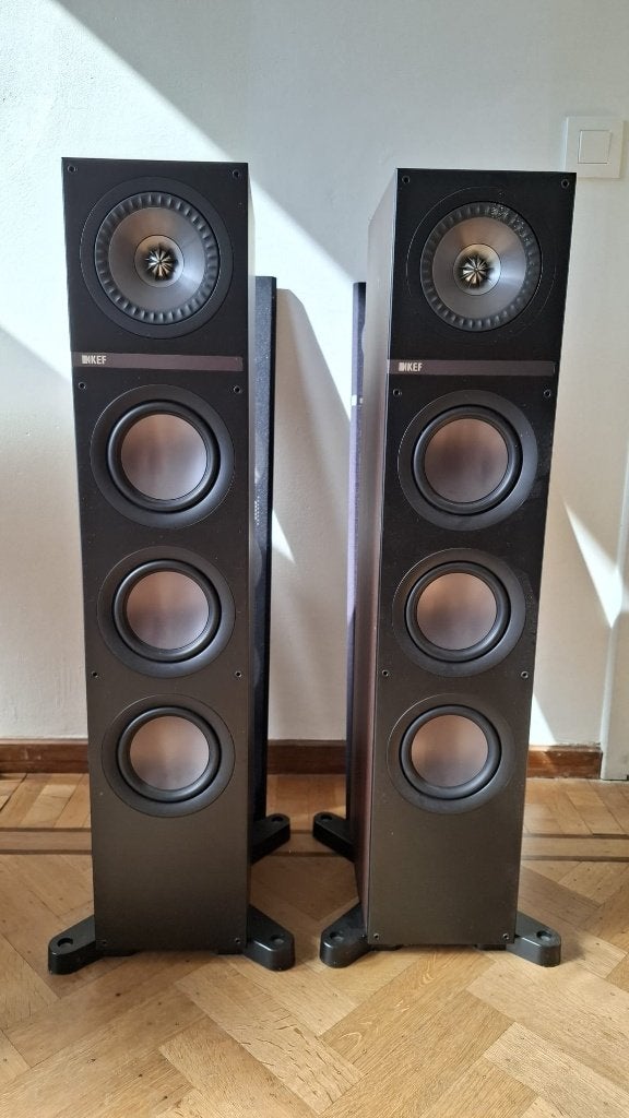 KEF Q500 (walnoot), TV, Hi-fi & Vidéo, Enceintes, Utilisé, Enceinte colonne, 120 à 150 watts, KEF, Bass-reflex, Compatible son surround/home cinéma