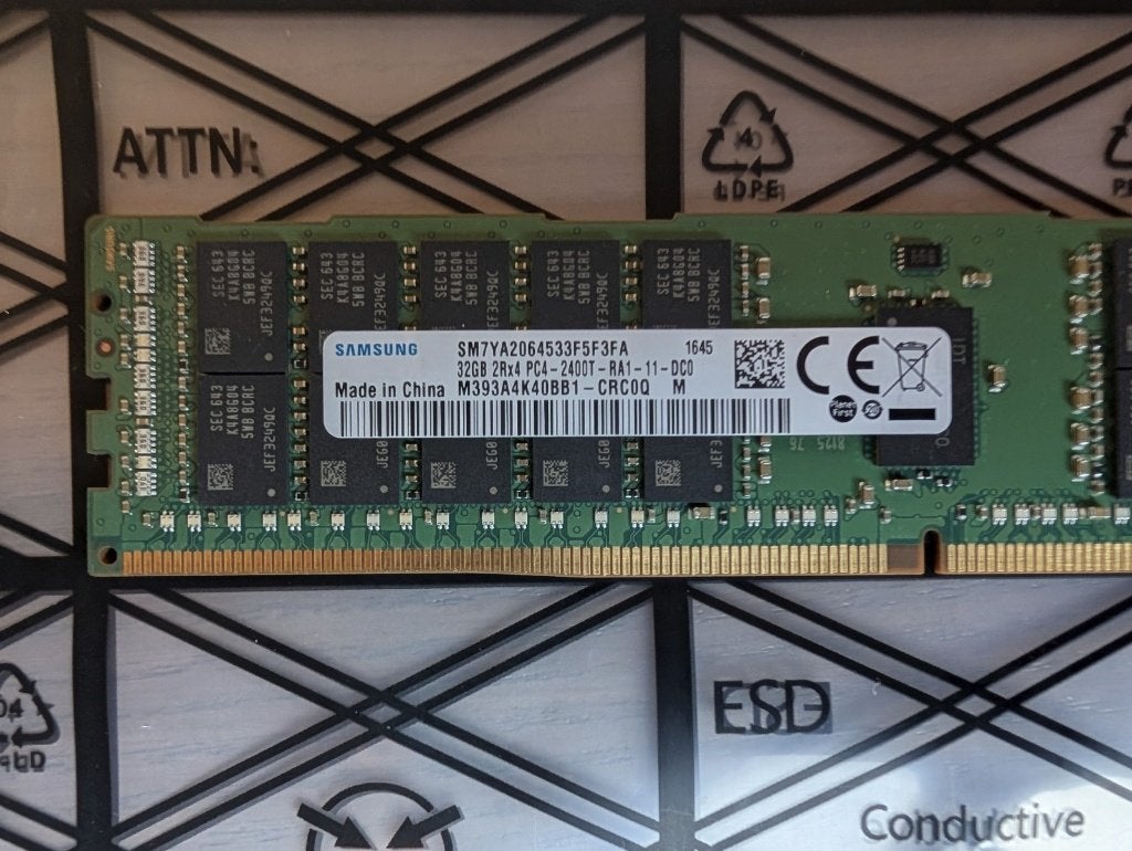 4x 32GB (128GB) DDR4 2400 ECC RDIMM Samsung Server RAM, Computers en Software, Gebruikt, Server, DDR4, Ophalen of Verzenden