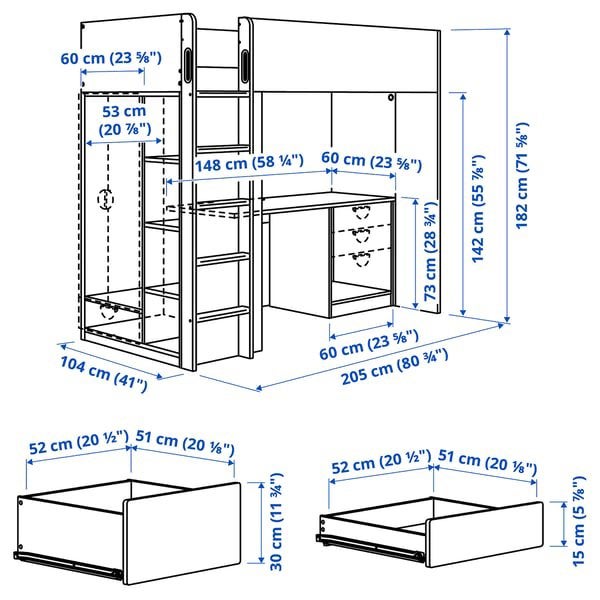 IKEA Smastad hoogslaper, Ophalen, Gebruikt, Hoogslaper