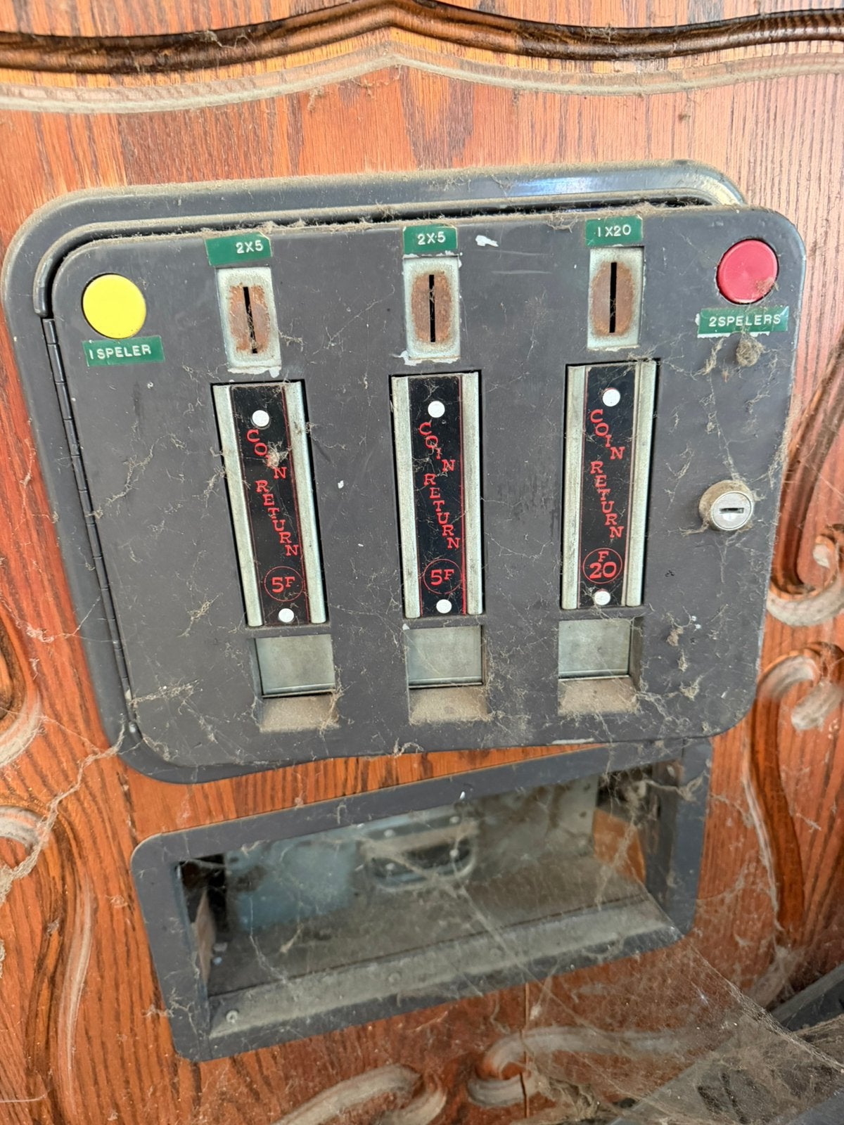 Vintage Twimi muntkast 2 spelers – Belgisch arcade/kermiss, Ophalen of Verzenden, Zo goed als nieuw