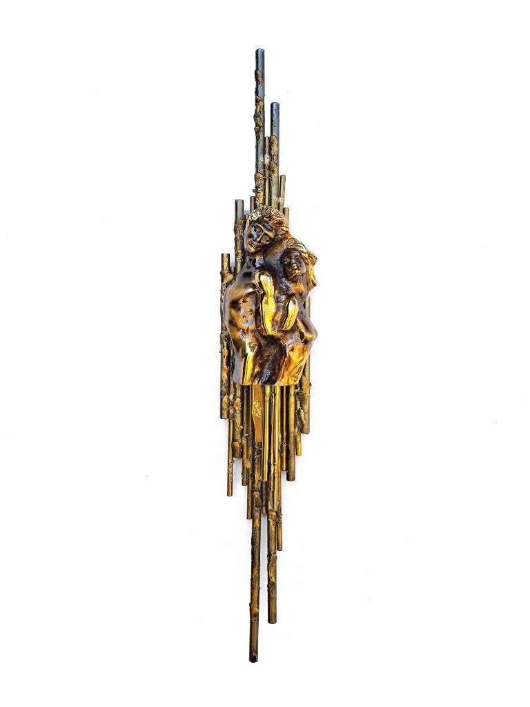 Sculpture murale de Richard Richese, Antiquités & Art, Signé, Objet, 50 cm, Métal