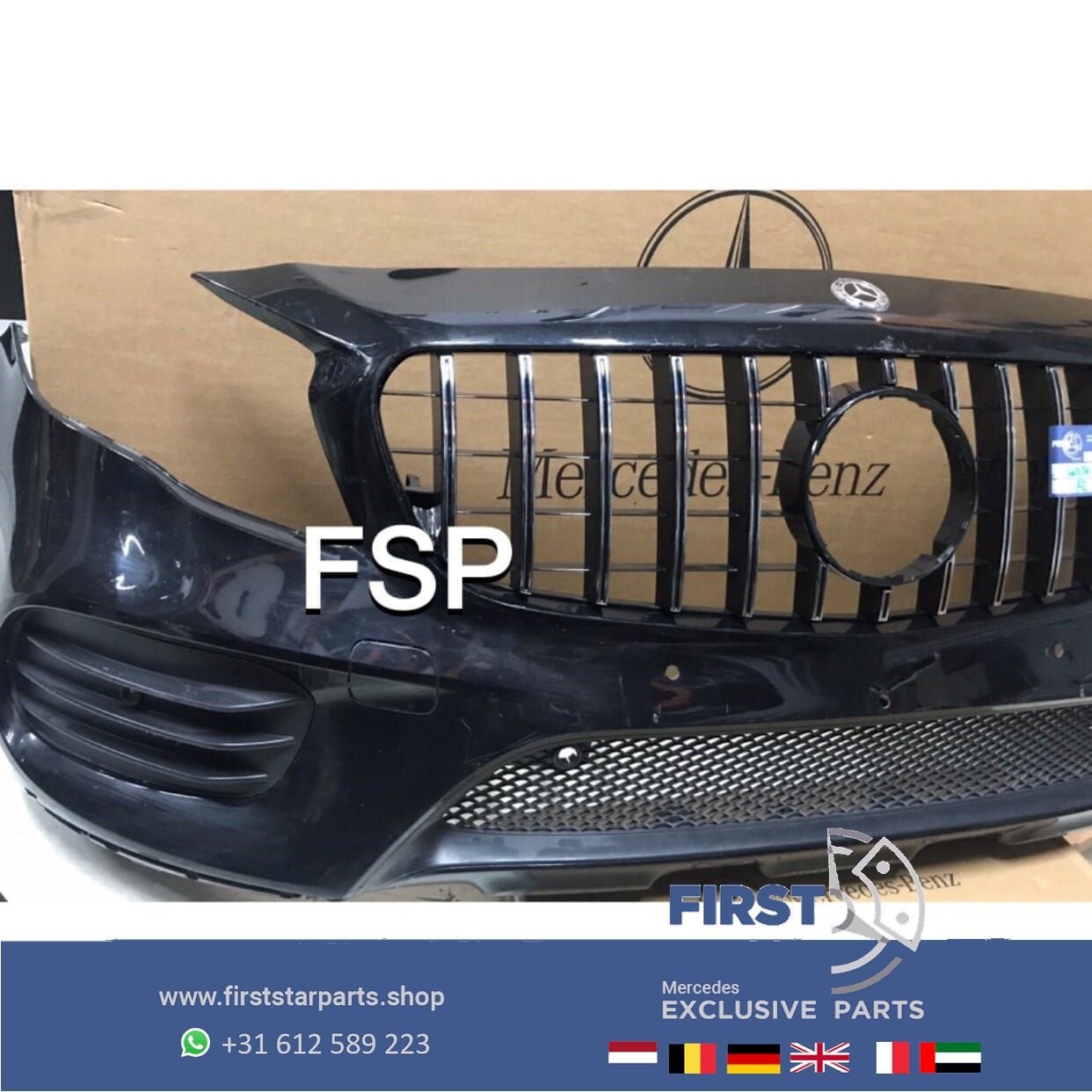 W156 X156 GLA AMG GT VOORBUMPER ZWART FACELIFT COMPLEET 2013, Gebruikt, -, Voor, Ophalen of Verzenden