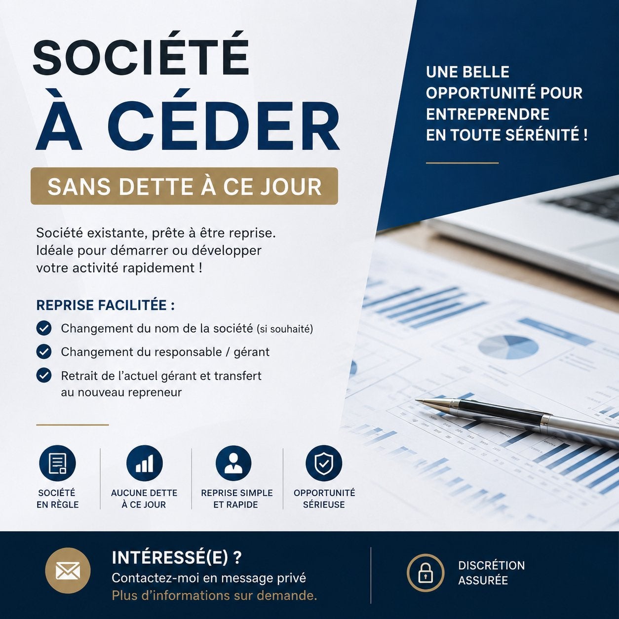 Société a ceder, Enlèvement, Comme neuf
