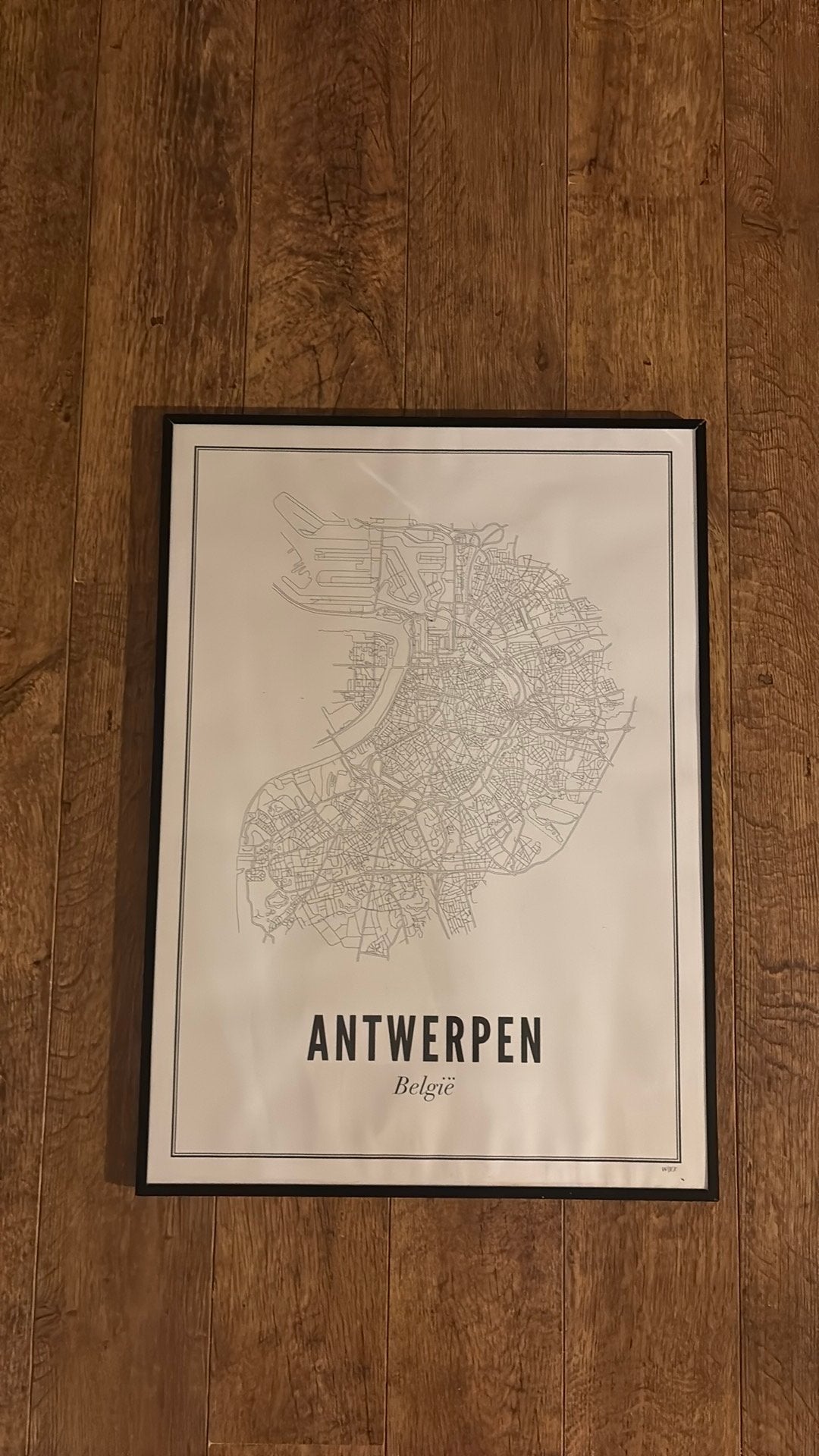 Kaart Antwerpen met kader, TV, Hi-fi & Vidéo, Enlèvement, Comme neuf, Blanc