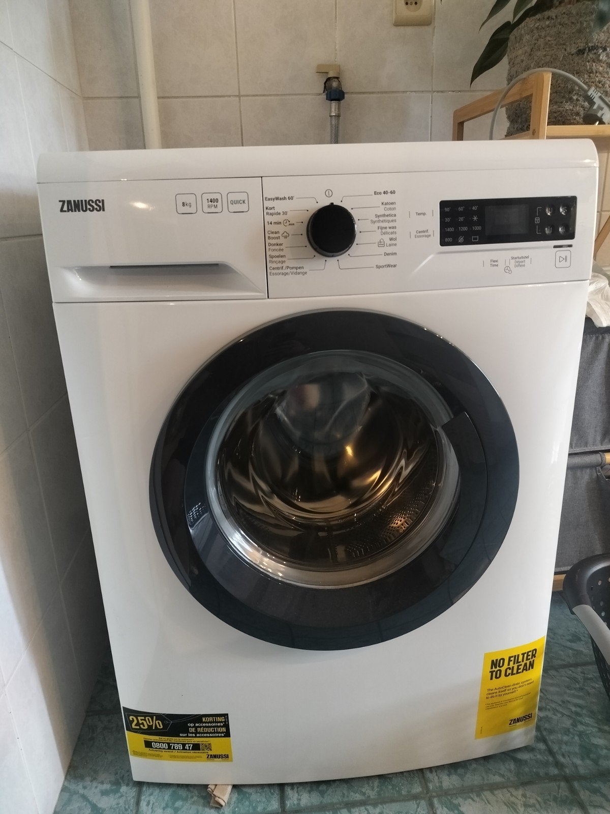 Wasmachine Zanussi, Ophalen, Energieklasse A of zuiniger, Zo goed als nieuw, Voorlader