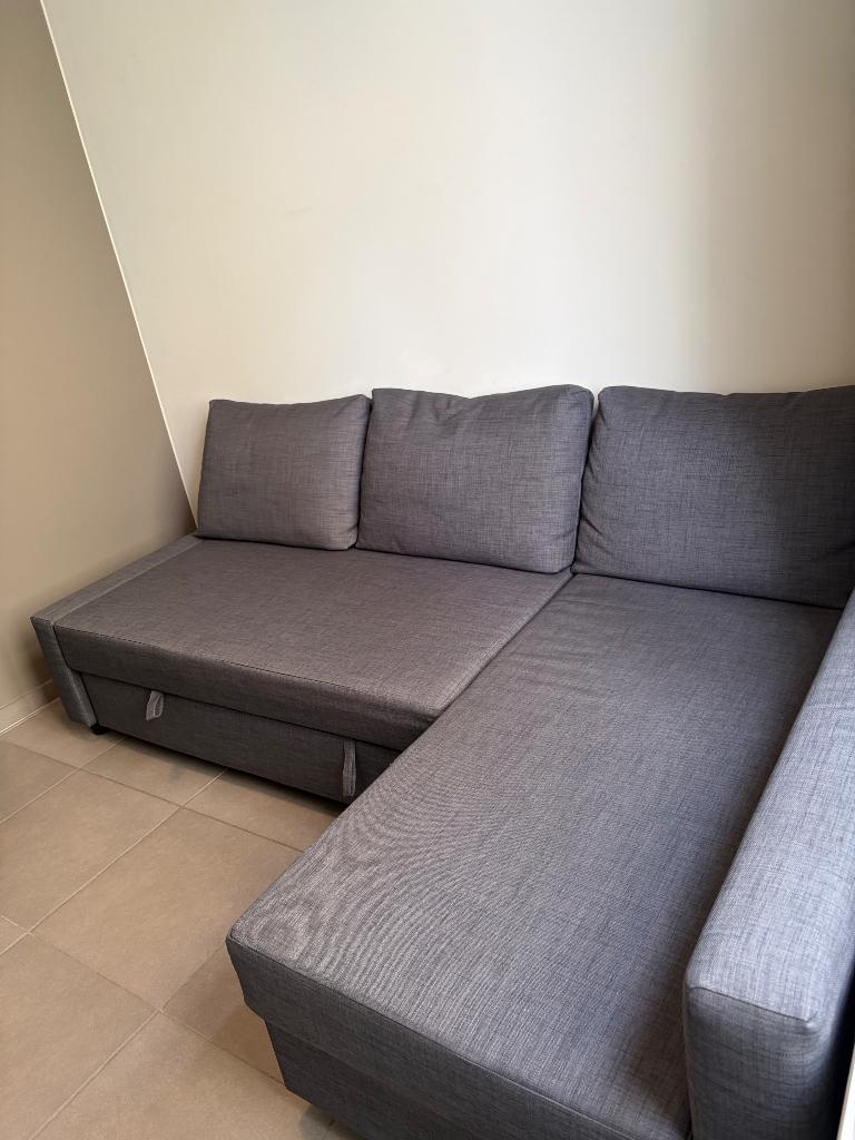 Zetelbed - hoeksalon grijs 500€ incl. matrasje bijna nieuw !, Maison & Meubles, Canapés | Coins salons complets, Comme neuf, Tissus