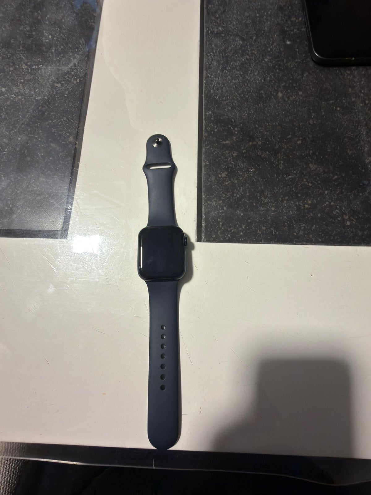 Apple watch 44m midnight SE 2de generatie(2022), Ophalen, Zwart, IOS, Zo goed als nieuw