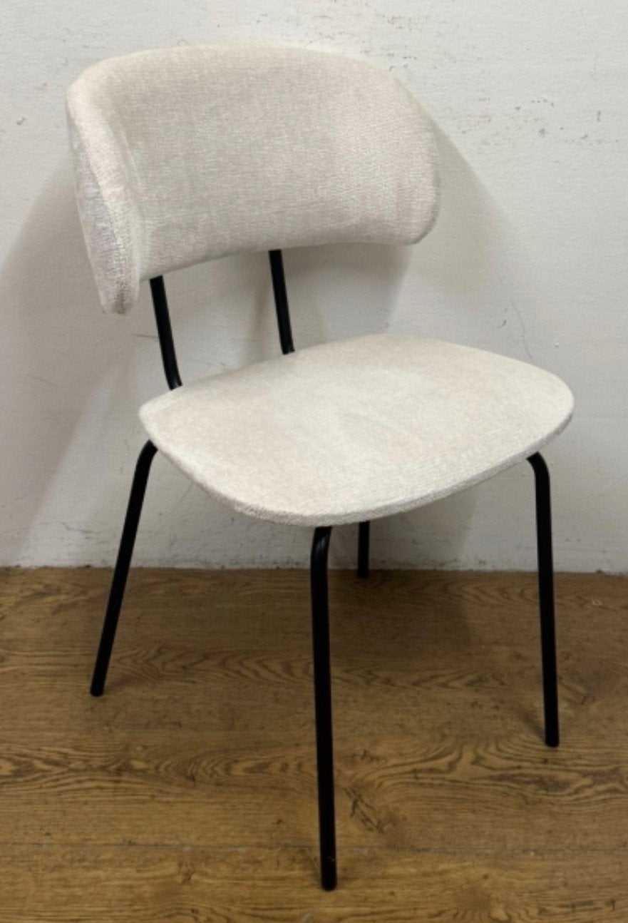 14 trendy teddy velours horeca eetkamer stoel metal design, Huis en Inrichting, Zwart, Ophalen of Verzenden, Zo goed als nieuw