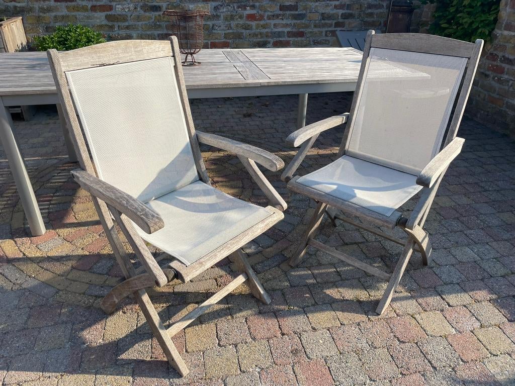 tuinstoelen teak, Tuin en Terras, Ophalen, Gebruikt, Teakhout
