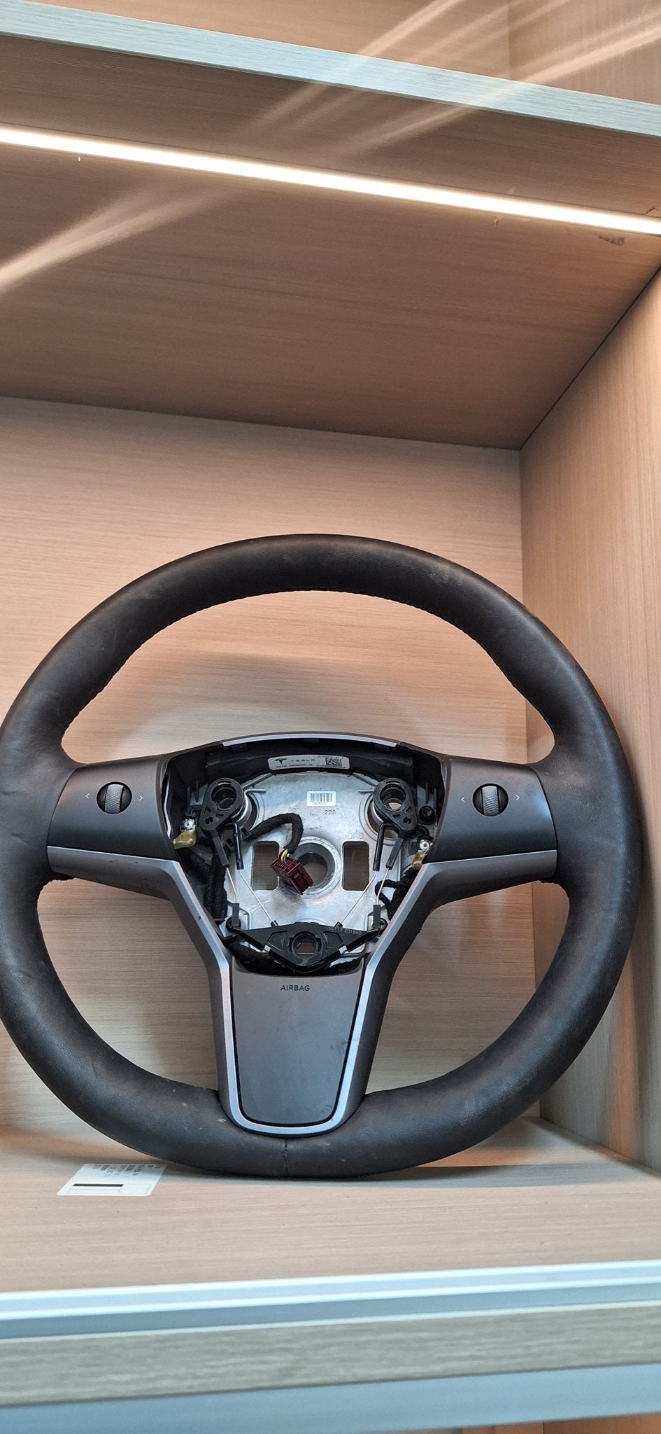 Origineel Tesla Model 3 / Model Y Leder Stuurwiel OEM 149021, Gebruikt, -, -, Ophalen of Verzenden