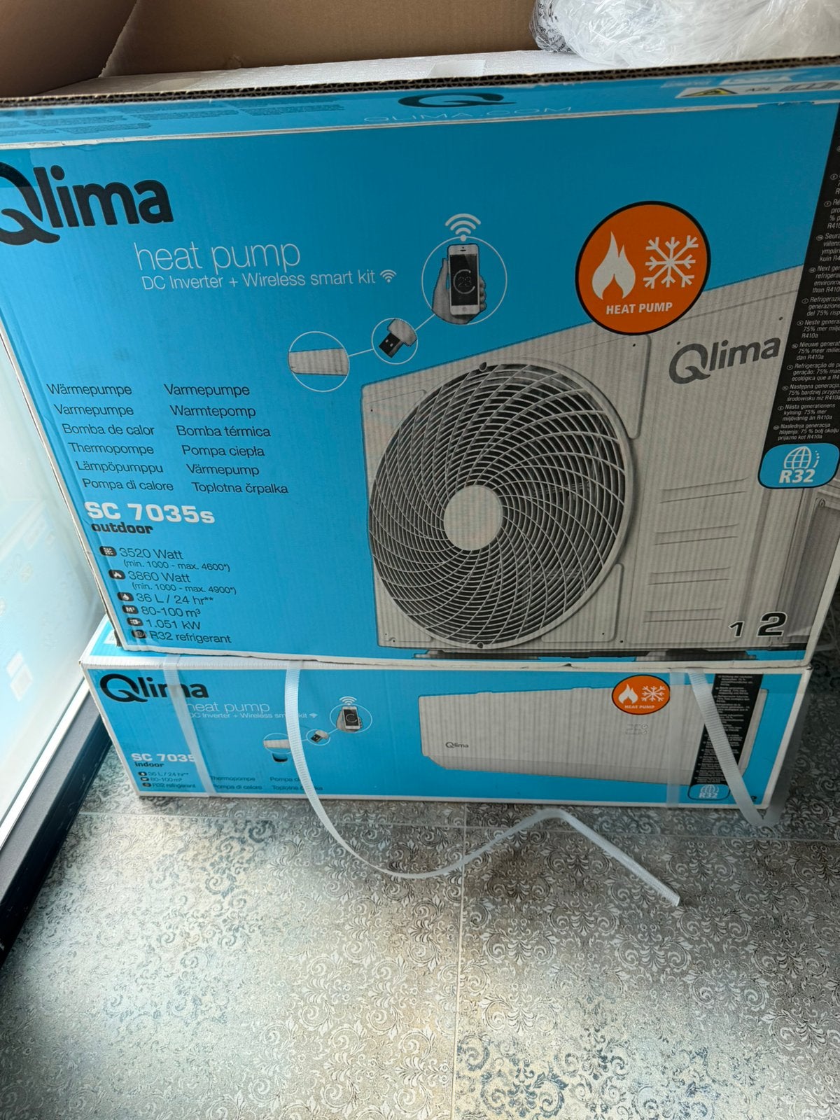 Airco qlima, Ophalen, Nieuw, Koelen en Ontvochtigen, 100 m³ of groter