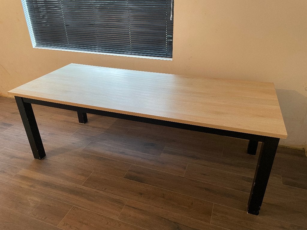 eettafel 220x90 - GRATIS, Ophalen, Kunststof, Gebruikt, 200 cm of meer