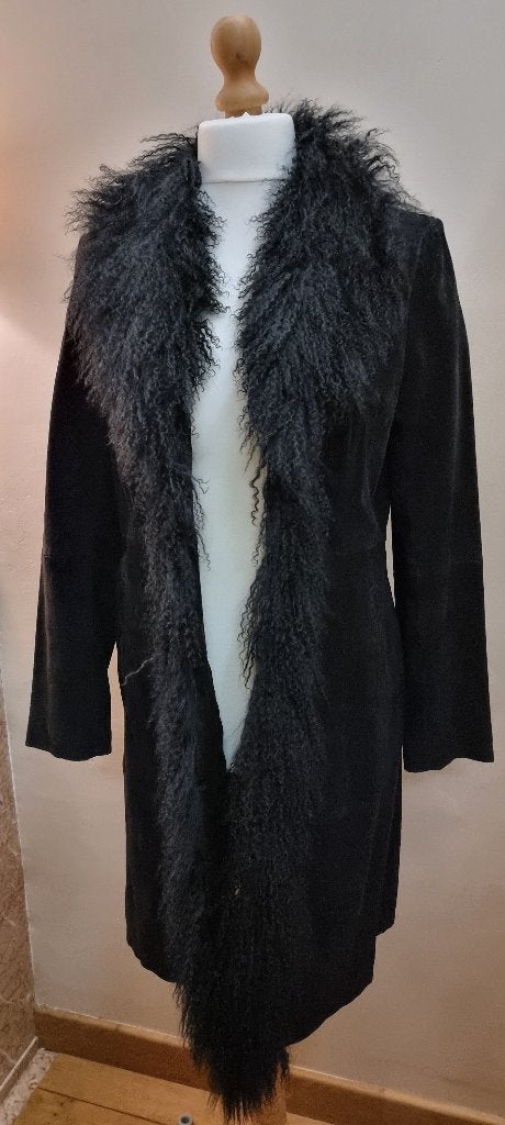 Article NEUF : Manteau croûte de cuir - Taille 42, Enlèvement ou Envoi, Yessica, Noir, Taille 42/44 (L)