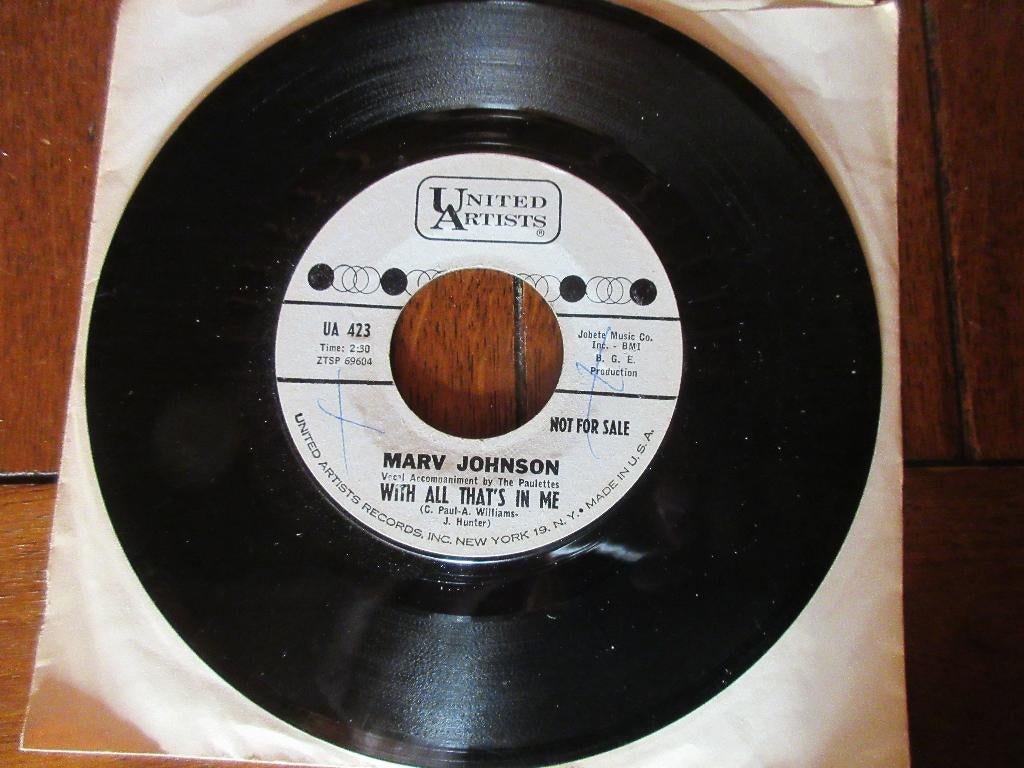 Marv Johnson – With All That's In Me / Magic Mirror, Enlèvement ou Envoi, Utilisé, R&B et Soul