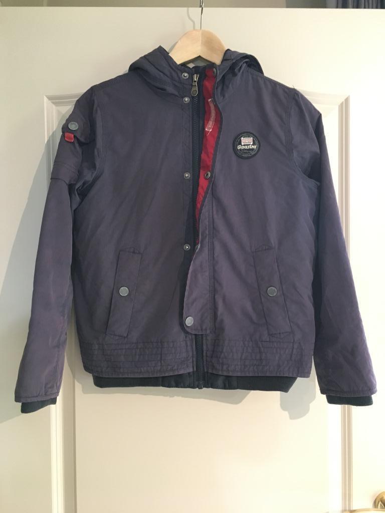 Gewatteerde blauwe jas met fleece in kap Gaastra 12 jaar, Gebruikt, Ophalen of Verzenden, Gaastra, Jongen