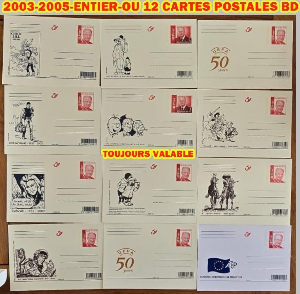2003-2005-ENTIER-OU 12 x 1.63 € en 2026-CARTES POSTALES BD, Enlèvement ou Envoi