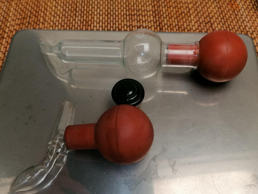 Antieke irrigateur en aspirateur nasaal + bak met deksel !!!, Enlèvement ou Envoi