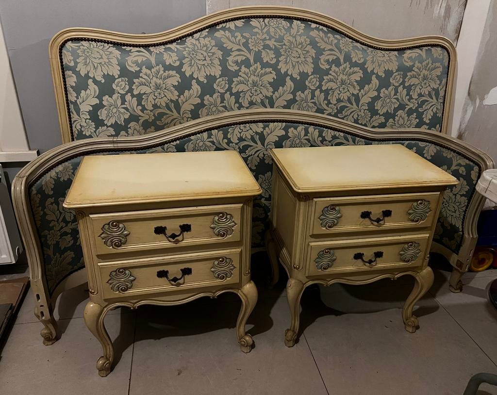 Bed Louis XV, Huis en Inrichting, Slaapkamer | Bedden, Ophalen, Gebruikt, Crème