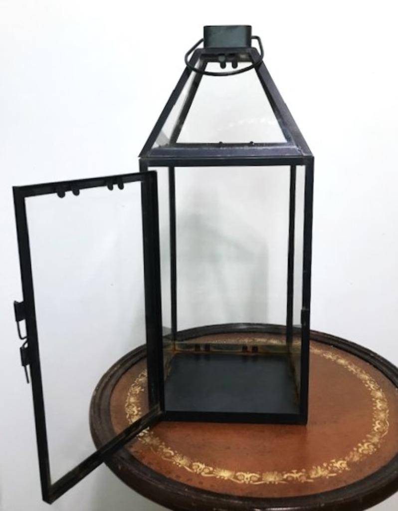Lanterne Mini-serre Lumière Vent Verre Métal H 47💎🔥😊💑🤗, Antiquités & Art, Enlèvement ou Envoi