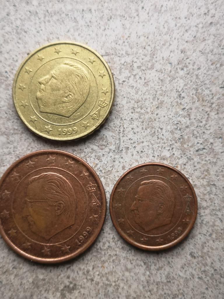 10, 5 en 1 eurocent België 1999, Postzegels en Munten, Munten | Europa | Euromunten, Ophalen of Verzenden, België