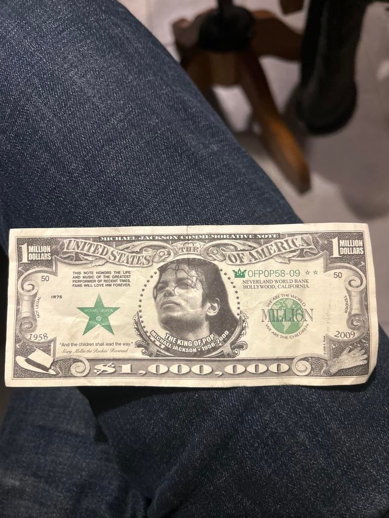 Billet de Michael Jackson. Objet de collection de Neverland, Enlèvement ou Envoi