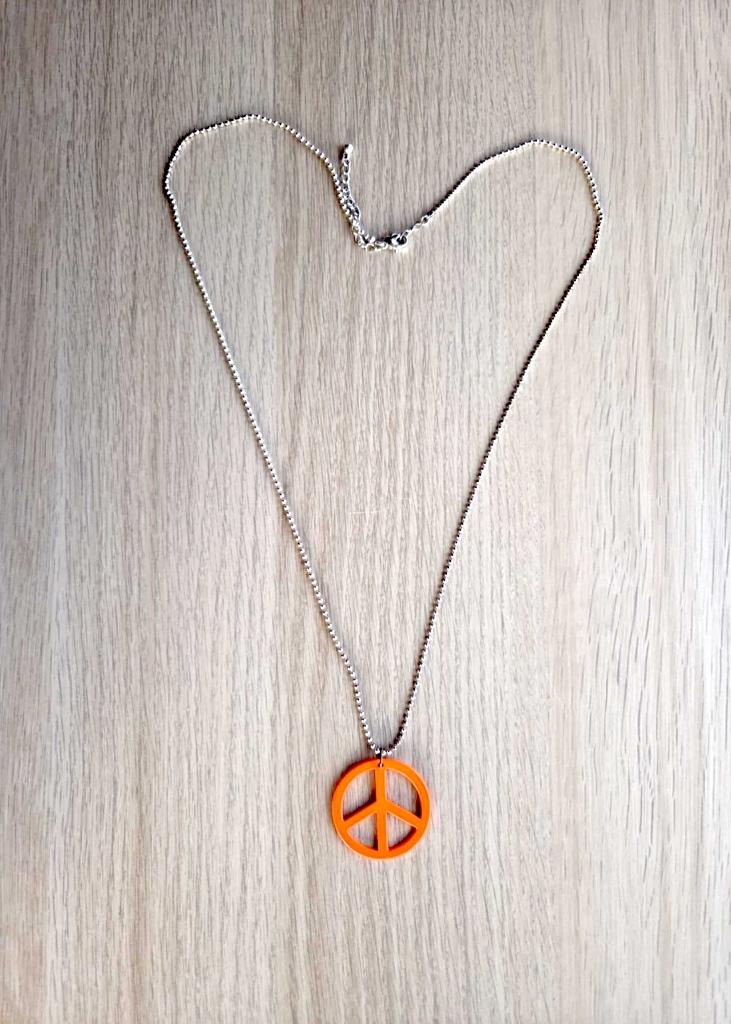 Ketting Peace, Bijoux, Sacs & Beauté, Colliers, Enlèvement ou Envoi, Utilisé, Orange