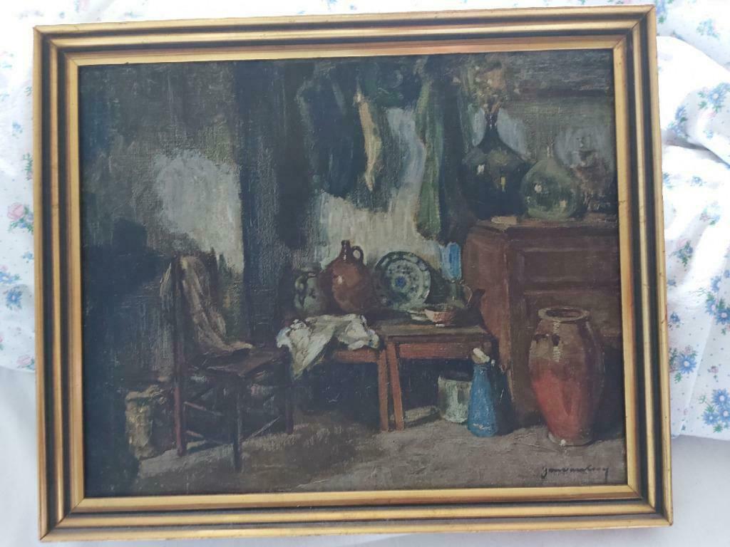 stilleven op paneel jan van looy, Antiek en Kunst, Ophalen of Verzenden