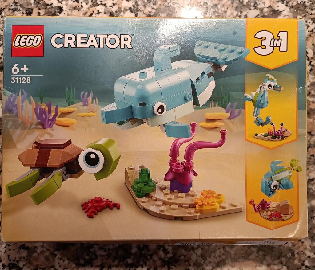 Lego Creator 31128- Dolfijn, vis en schildpad, Ophalen of Verzenden, Meer dan 50 stukjes, Gebruikt, 6 jaar of ouder