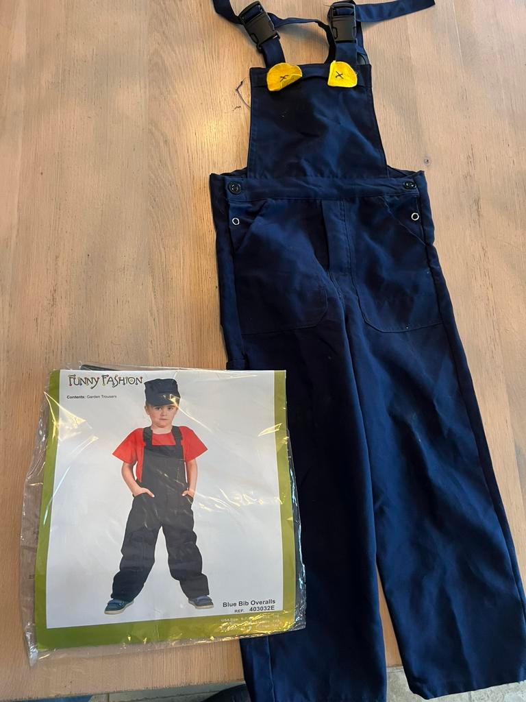 Carnavalkleding blauwe overall, Kinderen en Baby's, Carnavalskleding en Verkleedspullen, Ophalen of Verzenden, Zo goed als nieuw