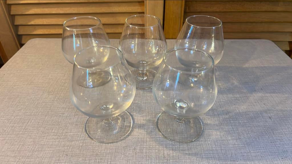 5 verres à cognac, Enlèvement ou Envoi, Utilisé