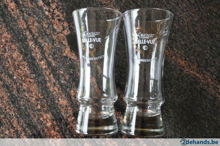 2 x glas Gueuze Lambic Belle-Vue   Ph. Vandenstock, Verzamelen, Biermerken, Ophalen of Verzenden, Gebruikt