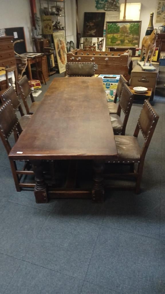 Ancienne table de ferme en chêne massif 2,45 m, Antiquités & Art, Antiquités | Meubles | Tables, Enlèvement