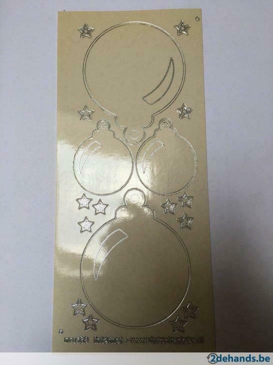 Sticker 69 kerstbal zilver transparant 0.30€ per vel, Ophalen of Verzenden, Nieuw