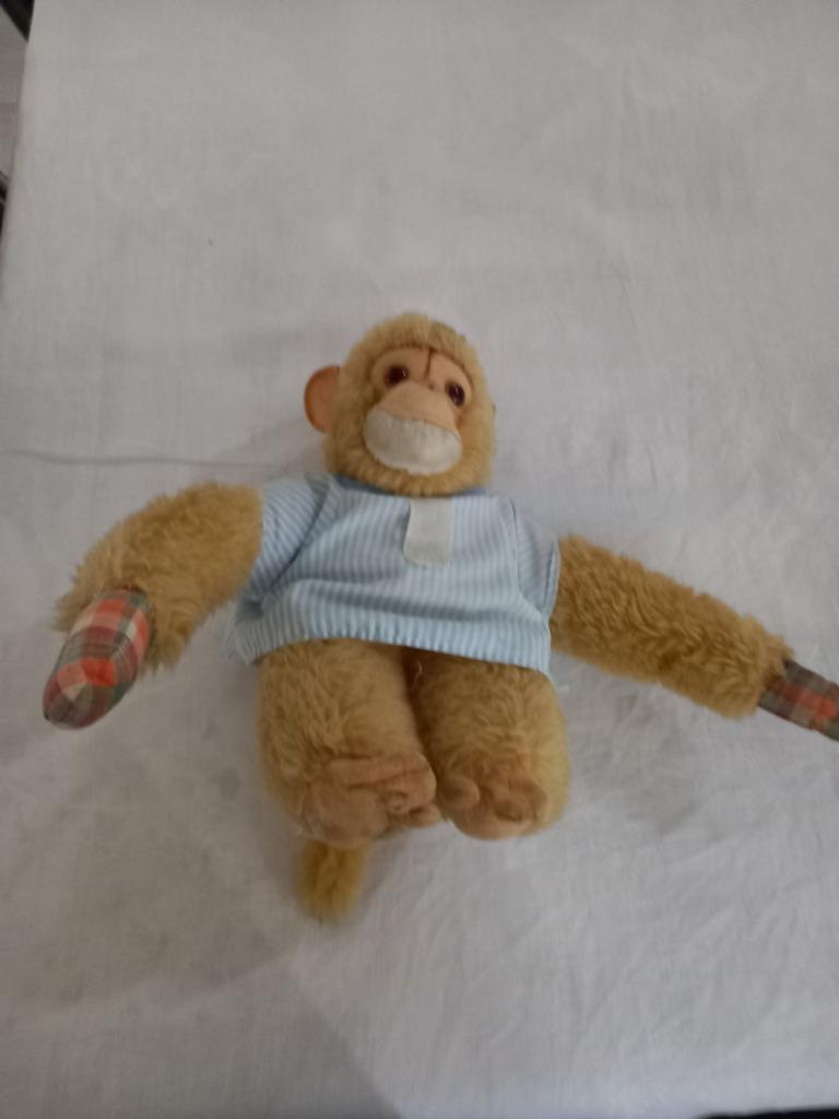 Vintage knuffel aapje met gebruikssporen = 5 euro, Ophalen, Gebruikt