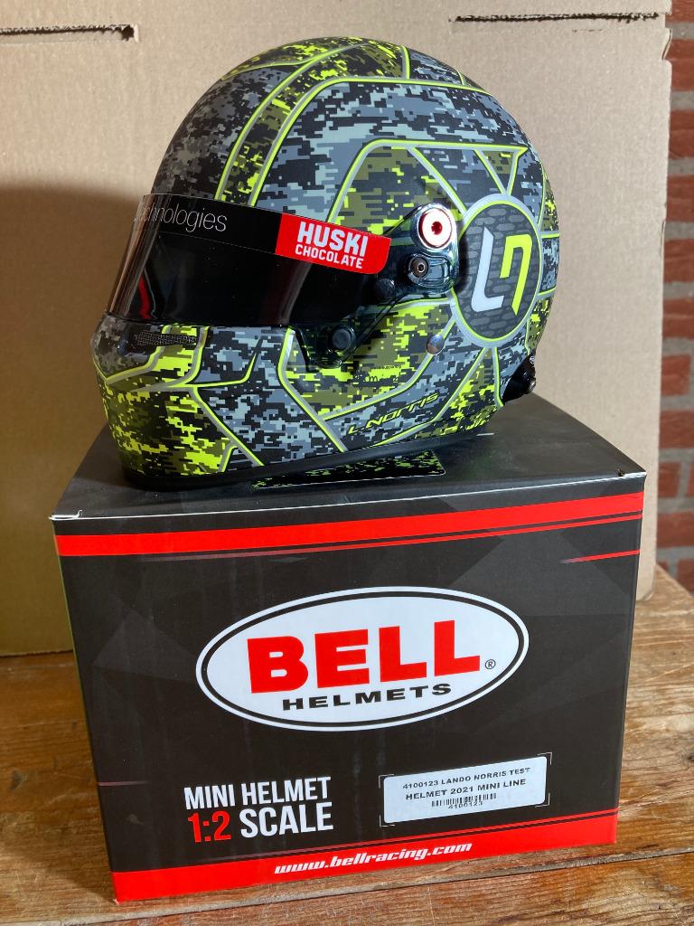 Lando Norris 1:2 2021 Test helm Mclaren Glitch Helmet Bell, Ophalen of Verzenden, Nieuw, Formule 1