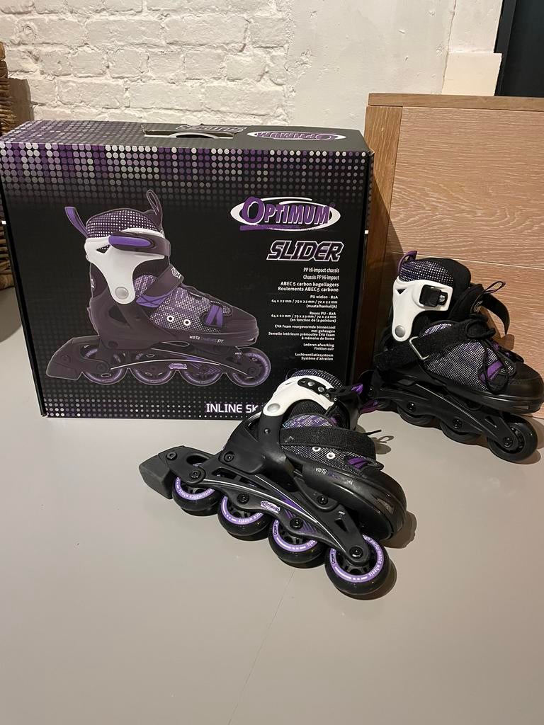Optimum inlineskates Slider (maat 29 tot 32 verstelbaar), Verstelbaar, Kinderen, Ophalen of Verzenden, Zo goed als nieuw