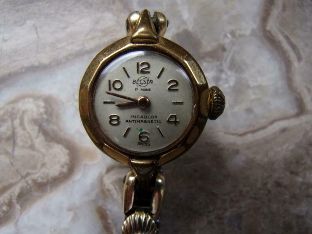 Dameshorloge BELSOR 17 jewels Zwitsers ******* In werkende s, Overige merken, Staal, Gebruikt, Staal