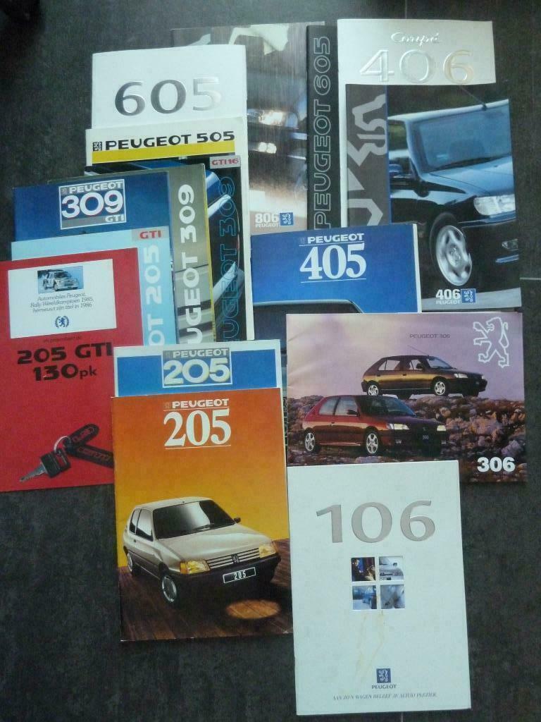 brochures Peugeot  1984 - 1998 205 406 605, Ophalen of Verzenden, Gelezen, Peugeot