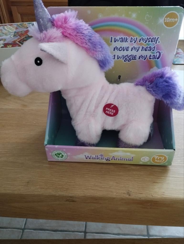 Licorne interactive en peluche rose "Walking animal", Enlèvement, Neuf