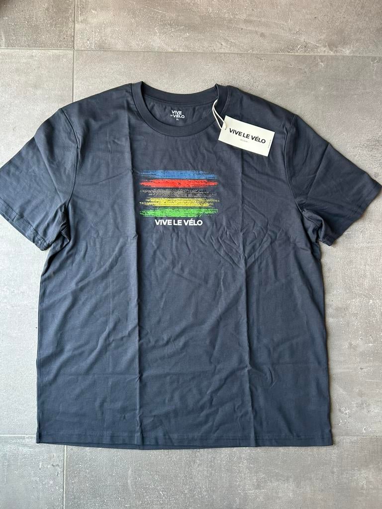 Vive le velo - T-shirt donkerblauw. Maat XL. Nieuw, Blauw, Vive le velo, Ophalen of Verzenden, Maat 56/58 (XL)