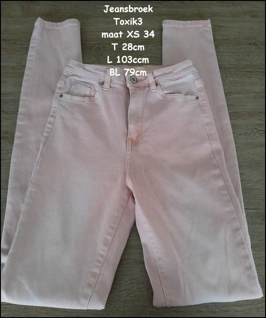 Lichtroze jeansbroek Toxik3 34, Kleding | Dames, Overige kleuren, Verzenden, Zo goed als nieuw, W28 - W29 (confectie 36)