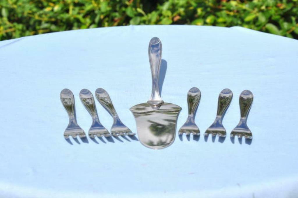 § couverts inox a gateau  pour 6 personnes, Enlèvement ou Envoi, Comme neuf, Inox ou Chrome