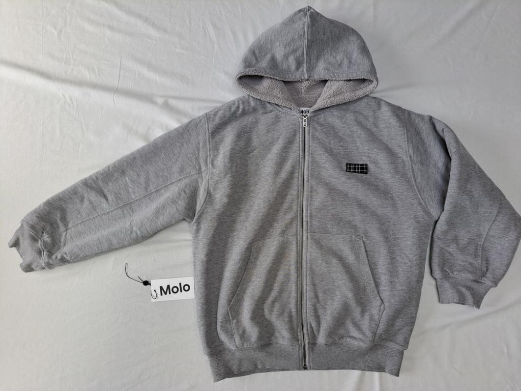 Molo lichtgrijze dikke gilet met kap maat 164, Garçon, Enlèvement ou Envoi, Molo, Pull ou Veste