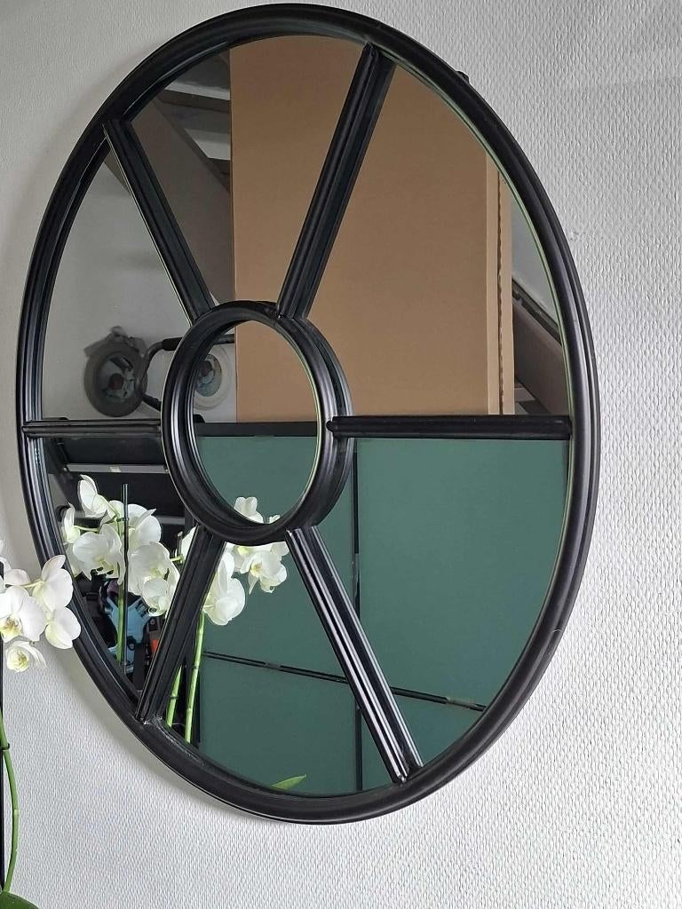 POMAX spiegel van zwart metaal - NIEUW, Ophalen, Rond, Nieuw, 75 tot 100 cm