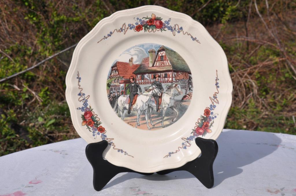 assiette plate sarreguemines obernay réédition, Ophalen of Verzenden