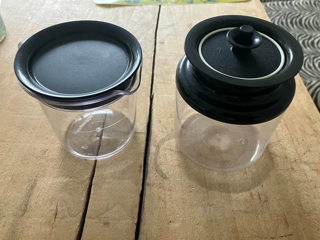 Tupperware suikerpot en melkkan, Huis en Inrichting, Overige materialen, Overige typen, Ophalen of Verzenden, Zo goed als nieuw
