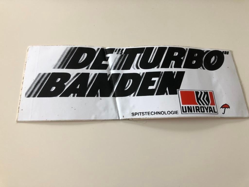 Sticker de Turbo banden - Uniroyal - spitstechnologie, Ophalen of Verzenden