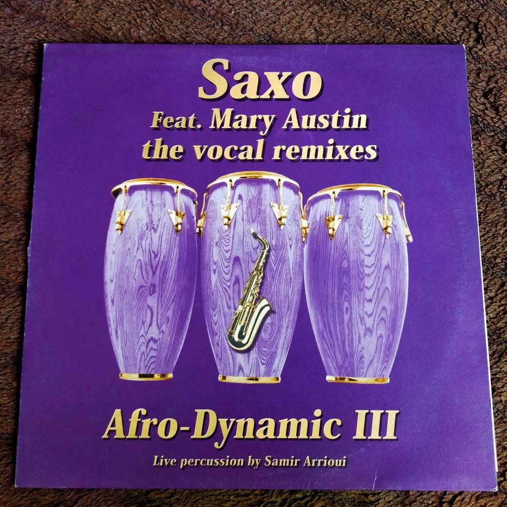 Vinyl 12" maxi single Saxo feat Mary Austin Afro-Dynamic III, Envoi, 12 pouces, Dance populaire